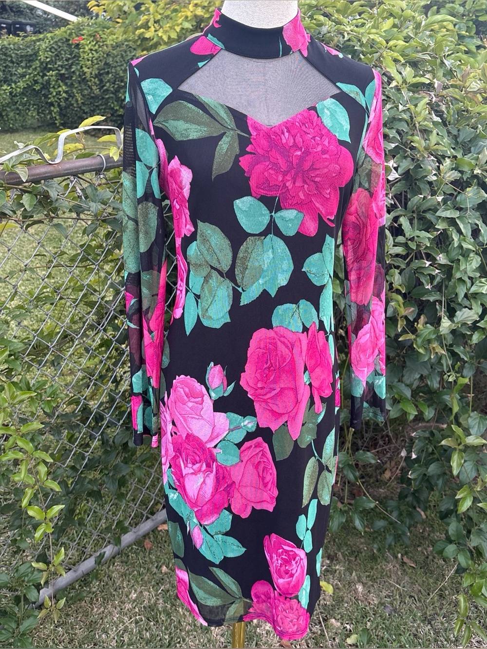 VTG Y2K Alexa B Nites Long Sleeve Mesh Dress with Whimsigoth Vibes